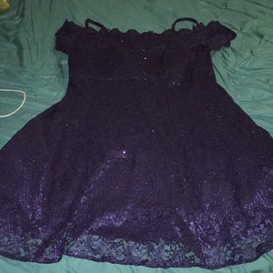 A Navy Blue Off the Shoulders dress